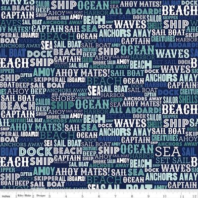 Deep Blue Sea- Text Navy